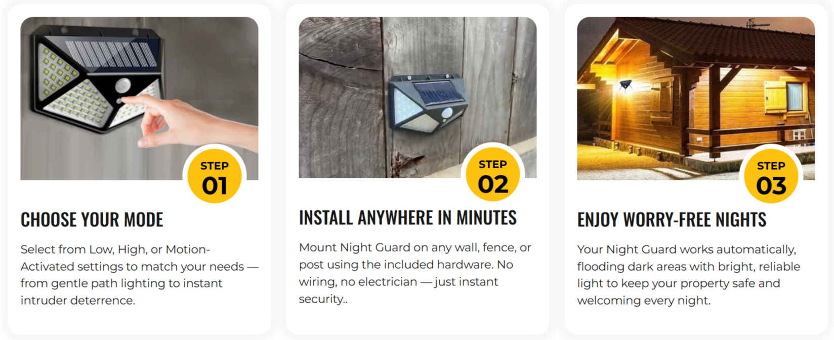 Night Guard Solar Lights How to Use